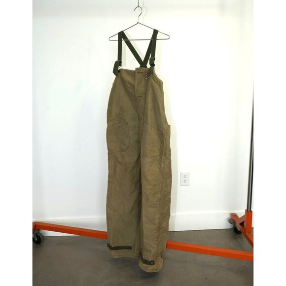 Vintage U.S. Navy WWII USN Cold/Wet Weather Wool Lined Deck Bib Overalls Small - Picture 1 of 8